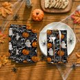 thumbnail image 2 of Sm:)e Spooky Ghost Spider Web Pumpkin Halloween Cloth Napkins Set of 6 Reusable Napkins, Washable Table Napkin for Holiday Party 18"x18", 2 of 8