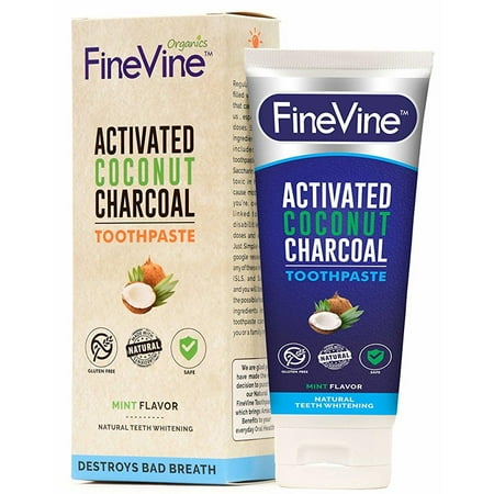100% natural charcoal teeth whitening toothpaste charcoal toothpaste made in usa acti-vated charcoal toothpaste for healthy gums & pearly whites organic vegan coconut char-coal toothpaste whitening