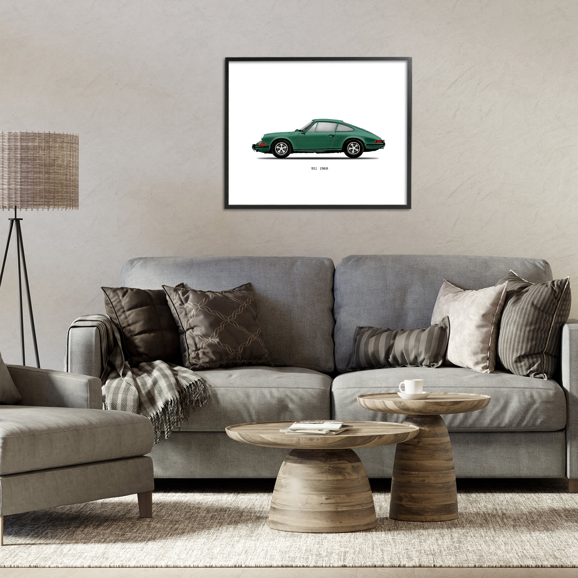 Stupell Industries Green Vintage Car Model Black Framed Giclee Art, design by Mark Rogan