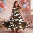 thumbnail image 6 of ersvoioy Dresses for Girls Summer Casual Floral Print Ruffled Sleeve Round Neck Flowy Swing Tiered Sundress 4-14 Years, 6 of 7