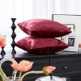 thumbnail image 5 of Deconovo Pack of 2 Crushed Velvet Pillow Covers Christmas Decorations Wine Red Throw Cushion Covers for Car 26 x 26 inch, 5 of 7