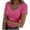 Hot Pink, variant on lmcalzta Womens Ribbed Knit Tops V Neck Short Sleeve Slim Fitting Tshirts Breathable Stretch Basic Tees
