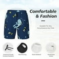thumbnail image 3 of Yiaed Space Dinosaur Print Mens Swim Trunks Bathing Suit Compression Liner Beach Swim Shorts Swimwear Quick Dry Zipper Pocket No-Chafing Board Short-3X-Large, 3 of 6