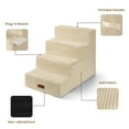 thumbnail image 7 of Dog Stairs for Bed 18.5" H, 4-Step Dog Steps for Small Dogs and Cats, Indoor Non-slip Balanced Pet Stairs are suitable for Puppy, Beige, 7 of 7