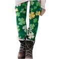 thumbnail image 6 of QATAINLAV St Patricks Day Legging for Women Shamrock Graphic Slim Fit Butt Lifting Tights Stretchy Skinny Fashion Trousers Green L, 6 of 10