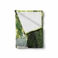 thumbnail image 2 of Rainforest Soft Flannel Fleece Throw Blanket, Foliage Jungle Misty Mountains Waterside River Shaft Sunbeams Image, Cozy Plush for Indoor and Outdoor Use, 50" x 60", Yellow Green Blue, by Ambesonne, 2 of 6