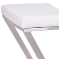 thumbnail image 4 of Armen Living Atlantis Modern Faux Leather Counter Stool in White, 4 of 7