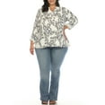 thumbnail image 2 of White Mark Women's Plus Size Floral Button Front Tunic Top, 2 of 6