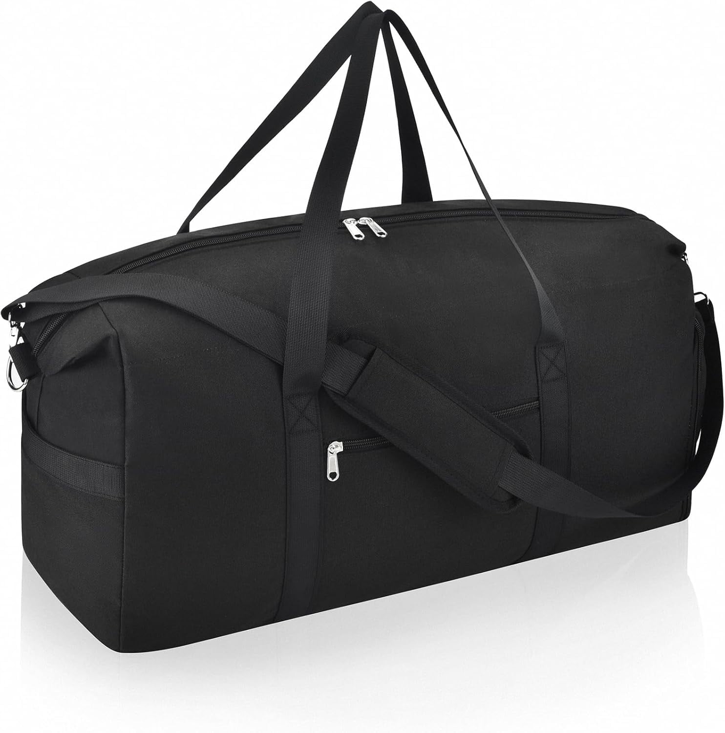 Carry  luaggage 22x14x9 Airlines Approved, Foldable Travel Duffel Bags Weekender Overnight Carry  Duffel Luggage Gym Duffle Bag with Wet Pocket & Shoe Compartment for Women Men(Black, 40L)