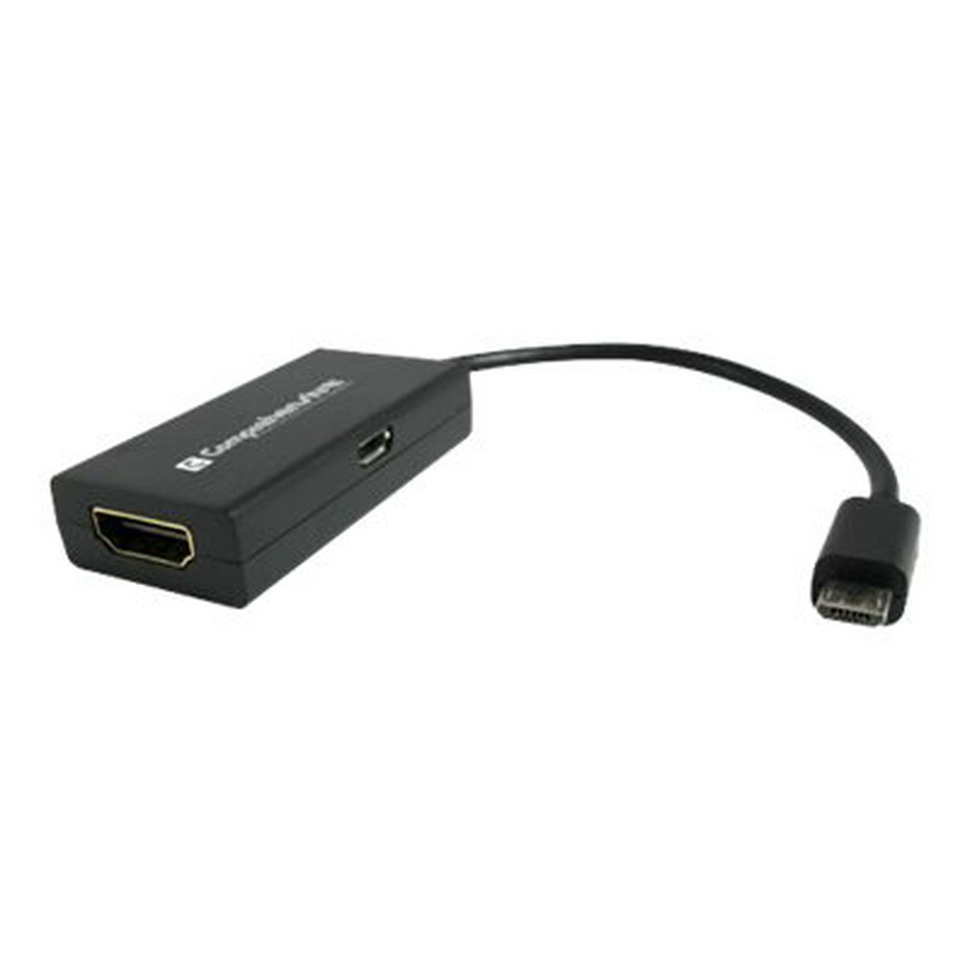 Comprehensive Video audio adapter Micro USB Type B male to HDMI Micro USB Type B female black Walmart