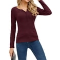thumbnail image 2 of SySea Slim Fit Women Long Sleeve T-shirt Basie Buttons Tees, 2 of 5