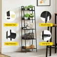 thumbnail image 6 of OUTONLIFE 5-Tier Black Corner Ladder Shelf - Freestanding Bookshelf, Storage Display Organizer for Home/Office, 6 of 9