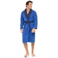 thumbnail image 2 of Men Terry Robe Contrast Bathrobe Shawl Collar Spa Bathrobe For Men Plus Size, 2 of 5