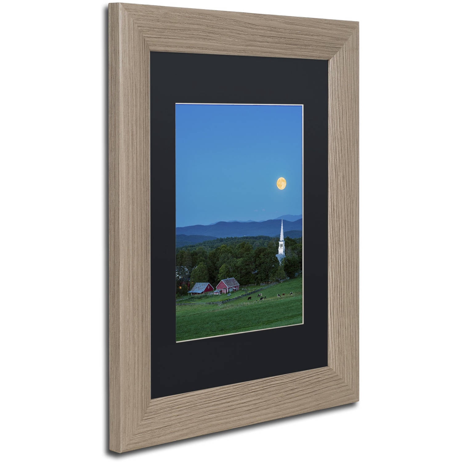 Trademark Fine Art "Pointing at Moon" Canvas Art by Michael Blanchette Photography Black Matte, Birch Frame