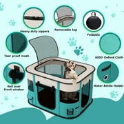 BEBANG Pet Playpen, Foldable Portable Dog Cat Playpens Exercise Kennel Tent, Removable Shade Cover, Indoor Outdoor Travel Camping Use(m)