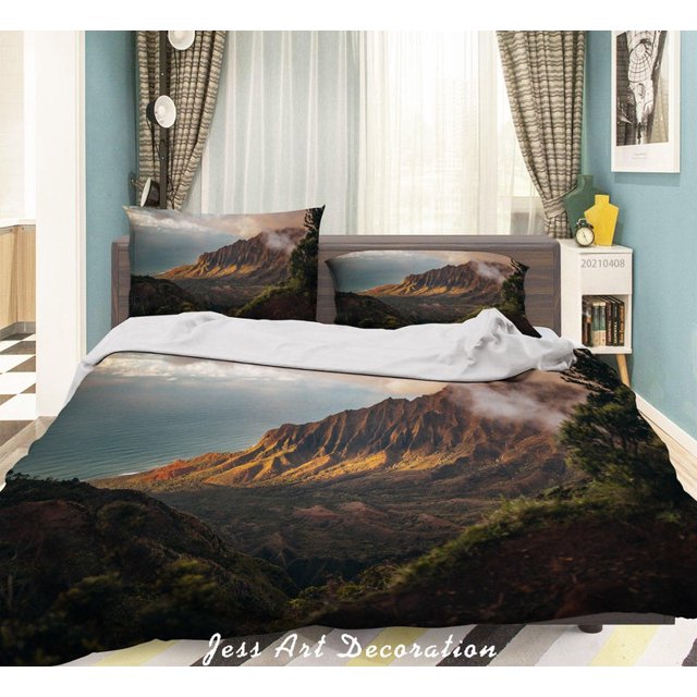 3D Montaña Naturaleza Paisaje Funda nórdica Set Ropa de cama Set Funda nórdica