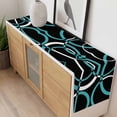 thumbnail image 4 of Turquoise Geometric Table Runner - 108 Inch Long, Kitchen Dining Table Runner Dresser Scarves, Modern Abstract Aesthetic Striped Art Farmhouse Decor for Coffee Tables Wedding Party Banquet, 4 of 8