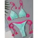 thumbnail image 5 of Conjunto de bikini con estampado de leopardo para mujer, traje de baño de 2 piezas con volantes, sin tirantes, con realce, estilo Bandeau, 5 of 5