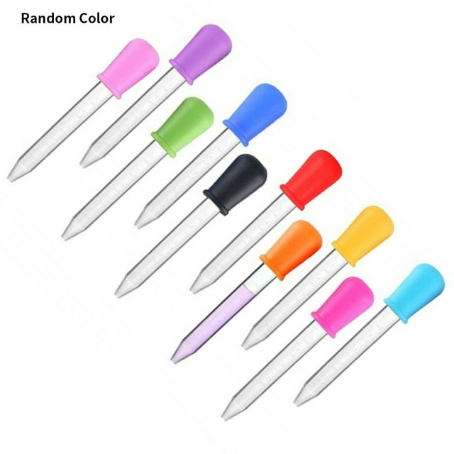 Goteros para bebés Dispositivos de pipetas de plástico de silicona para bebés Goteros para bebés Alimentadores Color aleatorio, 10 piezas Vogacara HA002872-02