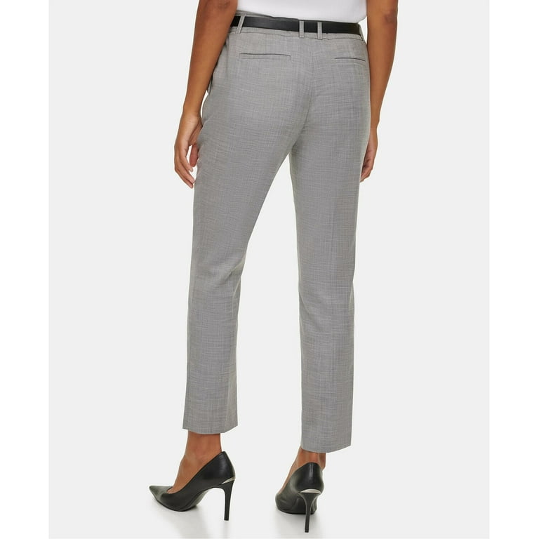 Calvin Klein Women Petite Slim Ankle Length Pants Grey Size 10P