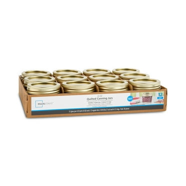 Mainstays 4-oz Clear Quilted-Glass Regular-Mouth Canning Jars (12 Count)
