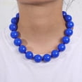 thumbnail image 4 of Collier Ras-du-Cou à Perles Épaisses en Résine Coloré Rose Marine Jaune Collier Statement Perlé pour Hommes Femmes, 4 of 5