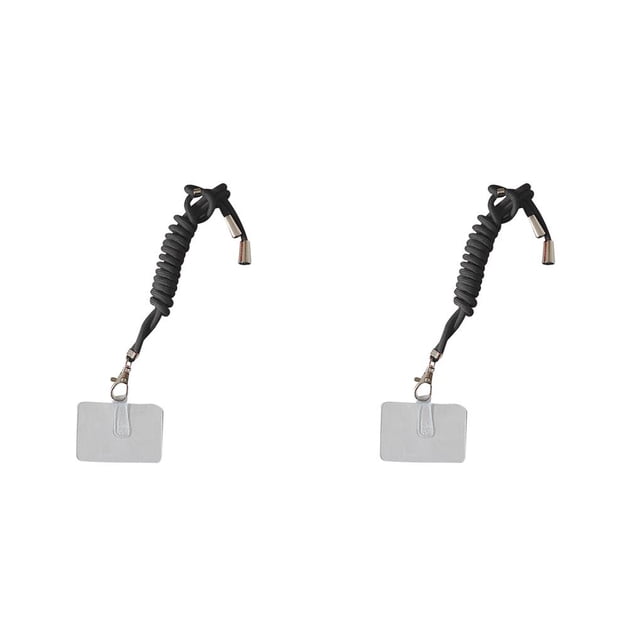 Seitruly Cuerdas colgantes para teléfono con tarjeta, cordones desmontables para el cuello, correas anticaídas antipérdida, accesorio para Negro 2piezas