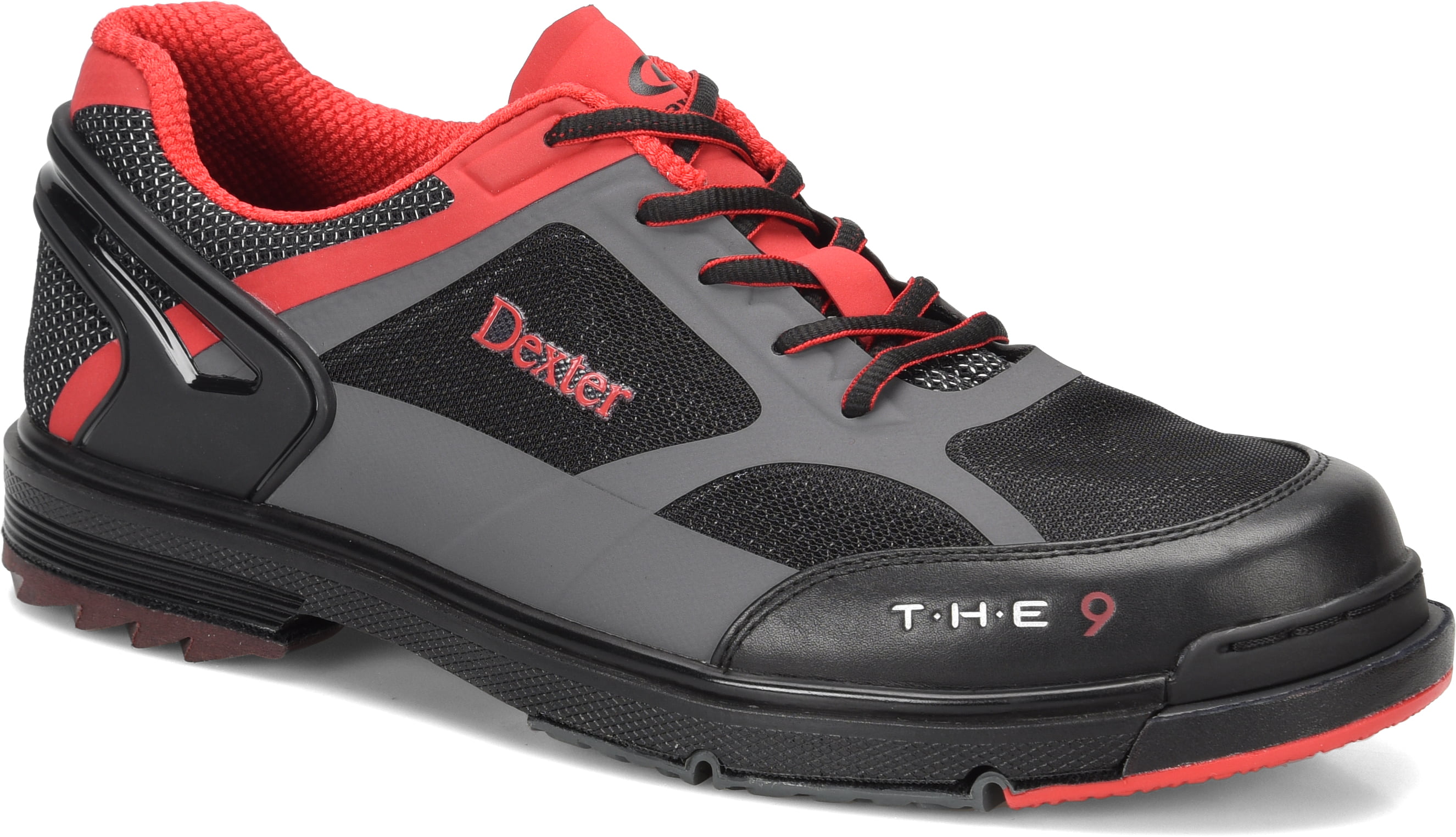 Men's Dexter THE 9 HT Black/Grey/Red Interchangeable Bowling Shoes Size 7.5 WIDE 