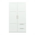 thumbnail image 3 of M optimized Armoire Wardrobe Closet, 2-Door Wardrobe Cabinet with 2-Drawer & 5 Storage Spaces, Bedroom Armoire, Freestanding Wardrobe Closet & Cabinet, 3 of 9