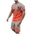 thumbnail image 1 of toraway Ensemble Court d'Automne pour Hommes 2 Pcs Tenue de Sport Grande Taille Manches Courtes Col Rond Imprimé Noix de Coco TG, 1 of 4
