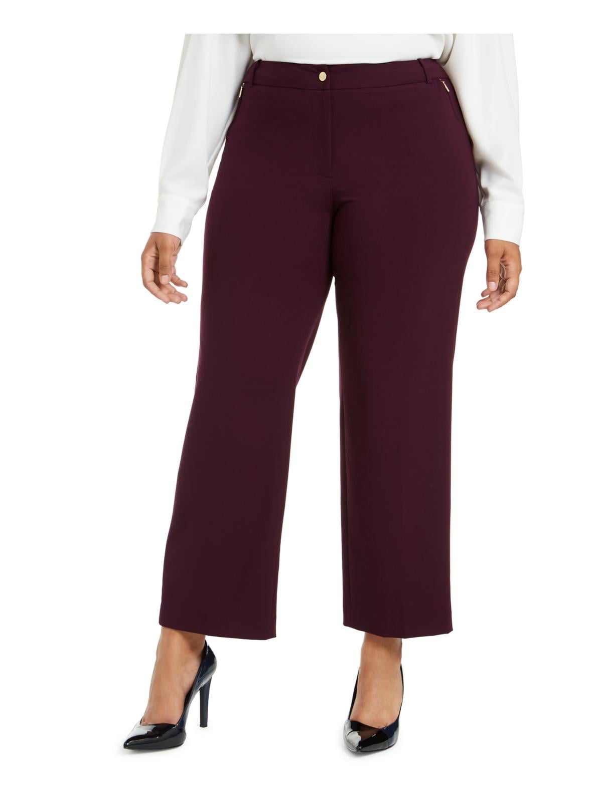 Calvin Klein Womens Plus Business Workwear Pants Purple 20W - Walmart.com