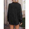 thumbnail image 3 of Anbech Wavy Texture Women Long Sleeve Shirt Lapel V Neck Dressy Button Down Work Top, 3 of 7