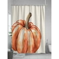 thumbnail image 5 of Fall Shower Curtain Orange Pumpkin Shower Curtains for Bathroom Thanksgiving Decor, Waterproof Polyester Shower Curtain Set with Hooks, Extra Long 72" x 84" Autumn Pumpkin, 5 of 6