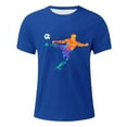 thumbnail image 3 of LUOGENLI T-shirts pour Hommes T-shirts d'Été pour Hommes Rue Extérieure Manches Courtes Col Rond t-Shirt Manches Courtes Football Tir Violent T-shirts Graphiques Vêtements d'Été Bleu P, 3 of 5