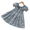 Dark Blue, variant on LYMAYTER Girls Short Sleeve Floral Dress for 1-7Y Kids Toddler Square Neck Puff Sleeve Backless Summer Casual Outfit