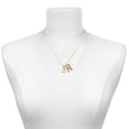 thumbnail image 2 of Delight Jewelry Gold-tone Small Boxing Glove - Large Goldtone Crystal Initial - N - Charm Necklace, 17.5"+2", 2 of 4