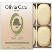 Olivia Care Bath  Body Bar Verbena Soap 4 Pack Gift Box Organic, Vegan  Natural Contains Olive Oil Repairs, Hydrates, Moisturizes  Deep Cleans Good for Sensitive Dry Skin Made in USA