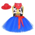 thumbnail image 3 of Vestido de tutú con sombrero y bufanda para niña, disfraz de vaquera, Woody, Jessie, de tul, para fiesta de cumpleaños y Halloween, 3 of 5