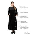 thumbnail image 3 of MeMoi Women's Velour Ruched Neck Full Length Lounger Gown - Womens - Female (Medium, Black), 3 of 7