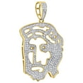 thumbnail image 2 of 10K Yellow Gold Real Diamond Cut Out Jesus Face Pendant Pave Set Charm 1 CT., 2 of 6