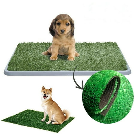Patio Potty For Dogs Indoor Pet Toilet Dog Cat Artificial Grass Potty Training Litter Turf Patch Pad,L(53 X 39cm) color ()