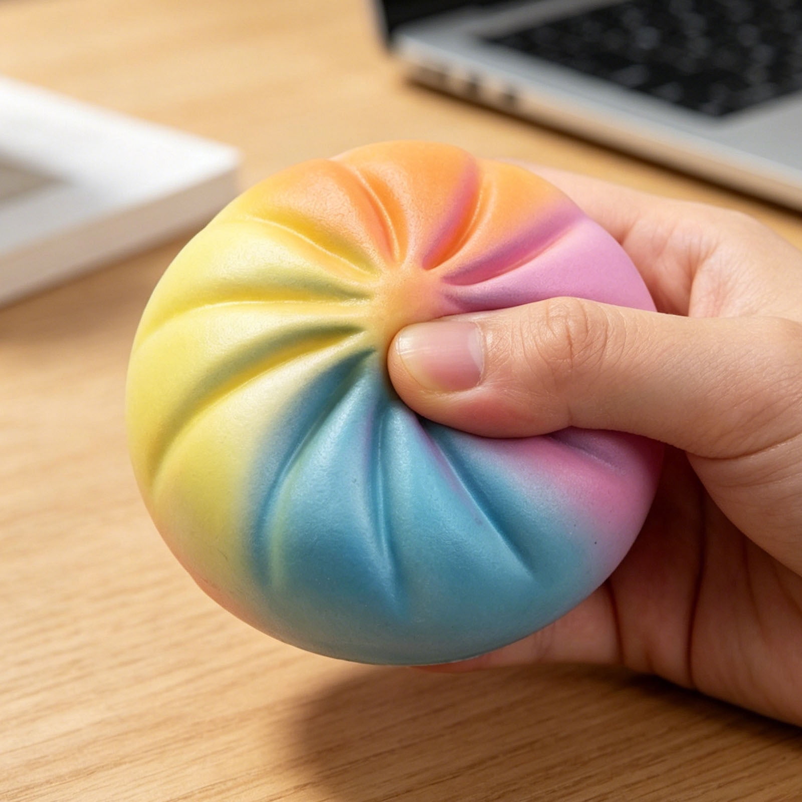 Steamed Bun Slow Rising Scented Stress Relief Fidget Soft Pu Squeeze Adult Office Desk Home Decorative Kawaii Rainbow Cute Accessory Decor