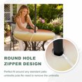 thumbnail image 4 of Round Outdoor Tablecloth with Umbrella Hole and Zipper, Orange Yellow Ombre Tablecloth with Elastic Waterproof, Contemporary Abstract Gradient Patio Table Covers for 55" - 60" Picnic Pool Tables, 4 of 9