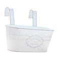 thumbnail image 3 of Balcony Railing Planter Pot Hanging Planter Bucket Vintage Style Planter Box for White, 3 of 8