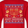 thumbnail image 4 of Inktastic Happy Hanukkah Sweater Style Design with Menorah and Dreidel Long Sleeve Youth T-Shirt, 4 of 5