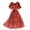 Light Red, variant on YM YOUMU Women Faux Wrap V Neck Flutter Short Sleeve Tie Waist Elegant Pleated Midi Flowy Party Dress