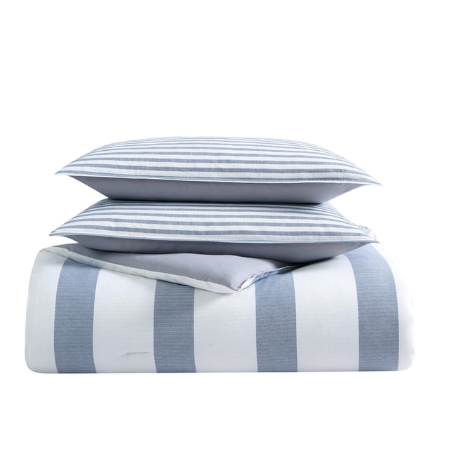 Set de edredón Nautica Fairwater Blue 100% algodón Queen