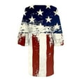 thumbnail image 5 of Summer Savings Clearance! Edvintorg 4Th Of July Summer Dresses Women's Fashion Summer Casual Plus Size Clothing V-Neck Print 3/4 Sleeve Fold Mini Dress, 5 of 5