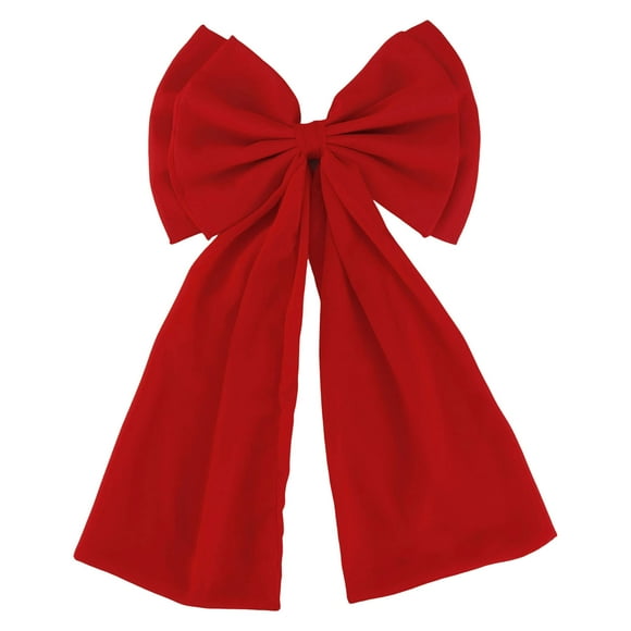 Christmas Double-Layer Oversized Bow With Flowing Tails Statement Hanging Decoration For Trees Banisters And Mantels