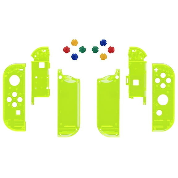 Clear Lime Green Housing w/Colorful Buttons Replacement Shell for Nintendo Switch/OLED Joycon